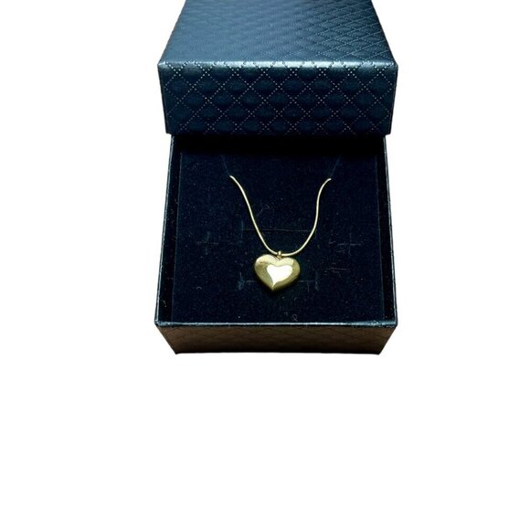 18k Gold Plated Lovely 3D Heart Pendant Necklace with 18" - 20" Snake Chain - Picture 5 of 7